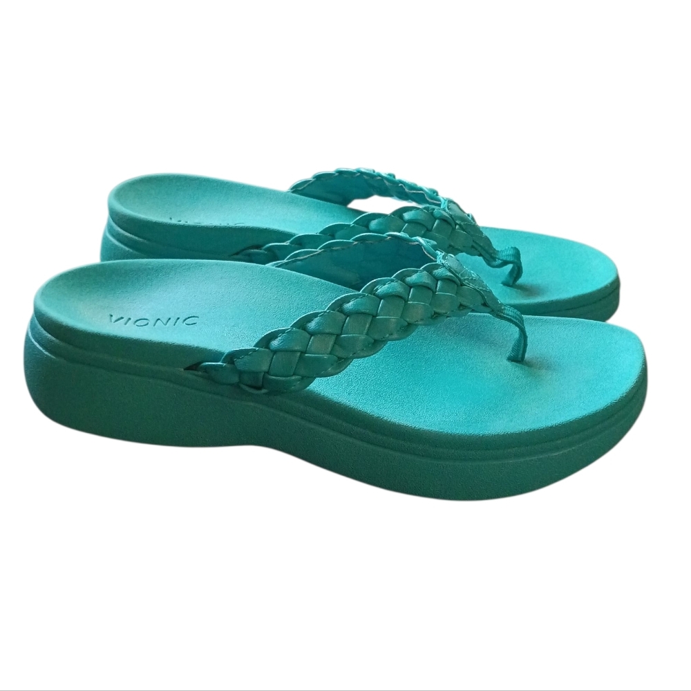 Vionic Sunrise Kenji Toe Post Platform Wedge Sand… - image 5